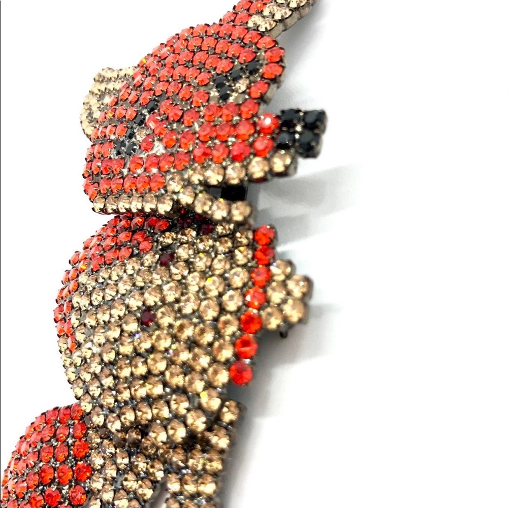 Big Rhinestone Crystal Red Fox Brooch Designer - Picture 2 of 7